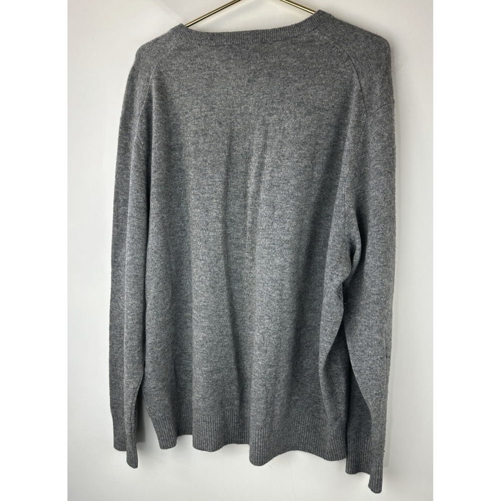 Luxury Cashmere Cremieux V-Neck Sweater Heather Gray Long Sleeve Men's Size XXL - Picture 8 of 15